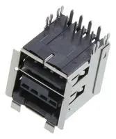 STACKED USB CONN, 2.0 TYPE A, R/A, 8POS