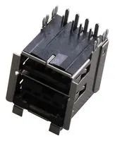 STACKED USB CONN, 2.0 TYPE A, R/A, 8POS