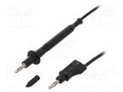 Test lead; 60VDC; 20A; probe tip,banana plug 4mm; Len: 1m; black ELECTRO-PJP