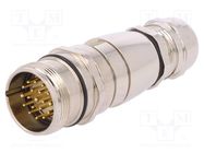 Connector: M23; plug; PIN: 19(3+16); male; soldering; for cable BULGIN