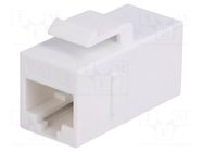 Coupler; socket; Cat: 6; Keystone,unshielded; 8p8c; RJ45 socket x2 LOGILINK