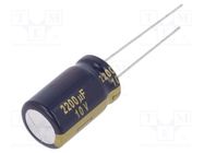 Capacitor: electrolytic; low ESR; THT; 2200uF; 10VDC; Ø12.5x20mm PANASONIC