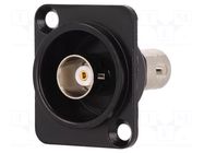 Coupler; BNC socket,both sides; insulated; 50Ω; FT; black; metal CLIFF