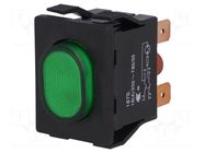 Switch: push-button; Pos: 2; DPST; 16A/250VAC; OFF-ON; IP54; green Marquardt