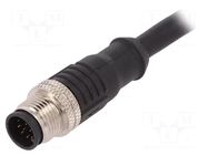 Connector: M12; plug; male; PIN: 12; straight; 1.5A; 30V; IP67; cables BULGIN