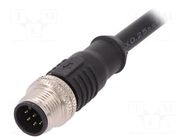 Connector: M12; plug; male; PIN: 8; straight; 2A; 30V; IP67; cables BULGIN