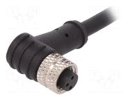 Connector: M8; female; PIN: 3; 3A; 60V; IP67; angled; plug; 1m BULGIN