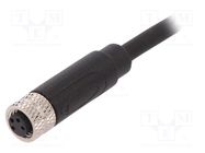 Connector: M8; female; PIN: 4; straight; plug; 3A; IP67; 30V; 1m BULGIN