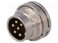 Connector: M16; socket; male; PIN: 6; 5A; 125V; soldering; straight BULGIN