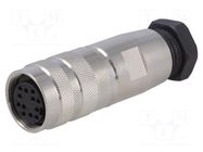 Connector: M16; plug; female; PIN: 12; 3A; 60V; soldering; for cable BULGIN