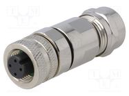 Connector: M12; plug; PIN: 4; female; A code-DeviceNet / CANopen BULGIN