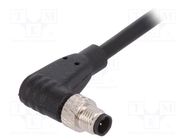 Connector: M5; plug; male; cables; PIN: 4; 1A; angled; IP67; 60V; 1m BULGIN
