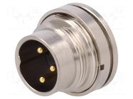 Connector: M16; socket; male; PIN: 3; 7A; 250V; soldering; straight BULGIN