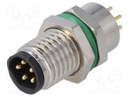 Connector: M8; male; PIN: 5; for panel mounting,front side nut 