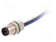 Connector: M8; male; PIN: 4; 30V; IP67; straight; socket; 3A; 100mm BULGIN