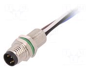 Connector: M8; male; PIN: 4; 30V; IP67; straight; socket; 3A; 100mm BULGIN