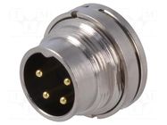 Connector: M16; socket; male; PIN: 4; 7A; 250V; soldering; straight BULGIN