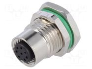 Connector: M12; socket; PIN: 8; female; 30V; IP67; THT; 2A BULGIN