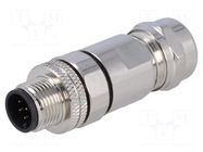 Connector: M12; plug; PIN: 8; male; 30V; straight; IP67; soldering BULGIN