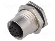 Connector: M12; socket; PIN: 8; female; 30V; IP68,IP69K; THT; metal AMPHENOL LTW