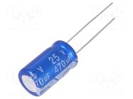 Capacitor: electrolytic; THT; 470uF; 25VDC; Ø10x16mm; Pitch: 5mm Jb Capacitors