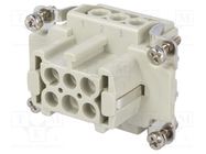 Connector: HDC; contact insert; female; DE; PIN: 6; 6+PE; size D6B DEGSON ELECTRONICS