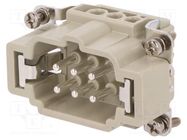 Connector: HDC; contact insert; male; DE; PIN: 6; 6+PE; size D6B DEGSON ELECTRONICS