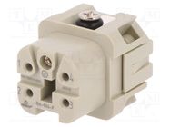 Connector: HDC; contact insert; female; DA; PIN: 5; 4+PE; size D3A DEGSON ELECTRONICS