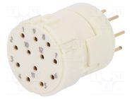 Connector: M23; contact insert; PIN: 12; female; THT; 200V; 8A 