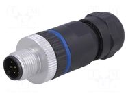 Connector: M12; plug; PIN: 8; male; 30V; IP67; screw terminal; 2A BULGIN