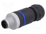 Connector: M12; plug; PIN: 5; male; 60V; IP67; screw terminal; 4A BULGIN