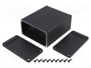 Enclosure: shielding; X: 104mm; Y: 120mm; Z: 55mm; aluminium; black HAMMOND