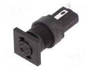 Fuse holder; 5x20mm; 250V; on panel; black; UL94V-0; polyester BULGIN