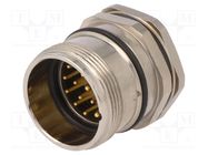 Connector: M23; socket; PIN: 19(3+16); male; soldering; straight; 8A BULGIN