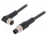 Cable: for sensors/automation; M8; PIN: 3; 2m; plug; 60VAC; 4A; PUR LAPP