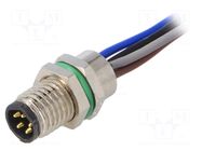 Connector: M8; male; PIN: 5; 30V; IP67; socket; 1.5A; 100mm BULGIN