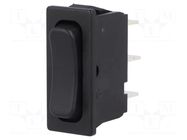 ROCKER; SPDT; Pos: 3; (ON)-OFF-(ON); 6A/250VAC; black; IP40; none Marquardt