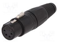 Connector: XLR; plug; female; PIN: 4; straight; for cable; soldering CLIFF