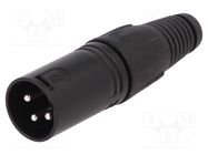 Connector: XLR; plug; male; PIN: 3; straight; for cable; soldering CLIFF