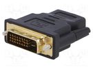 Adapter; DVI-D (24+1) plug,HDMI socket; black LOGILINK