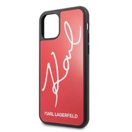 Karl Lagerfeld Signature Glitter Case for iPhone 11 Pro - Red, Karl Lagerfeld