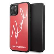 Karl Lagerfeld Signature Glitter Case for iPhone 11 Pro Max - Red, Karl Lagerfeld