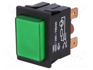 Switch: push-button; Pos: 2; DPST; 16A/250VAC; OFF-ON; IP40; green Marquardt