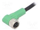 Connection lead; M8; PIN: 3; angled; 10m; plug; 250VAC; 4A; -25÷90°C PHOENIX CONTACT