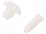 Rivet; polyamide; L.rivet: 5.1mm; white; push-in DREMEC