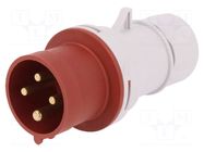 Connector: AC supply 3-phase; plug; male; 16A; 400VAC; IEC 60309 PAWBOL