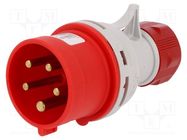 Connector: AC supply 3-phase; plug; male; 16A; 400VAC; IEC 60309 PAWBOL