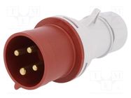 Connector: AC supply 3-phase; plug; male; 32A; 400VAC; IEC 60309 PAWBOL