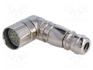 Connector: M23; plug; PIN: 12; female; soldering; for cable; angled BULGIN