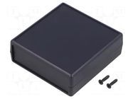 Enclosure: with panel; 1593; X: 74mm; Y: 76mm; Z: 27mm; ABS; black HAMMOND